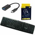 USB keyboard optical mouse- with free otg -combo pack.