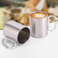 Outdoor Camping Travel Stainless Steel Cup Carabiner Hook Handle Picnic Water Mug Outdoor Travel Hike Cup Portable Mug.