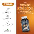 Herbiotics Vitamin D3K2 | 10,000 IU D3 + 200 mcg K2 | Bone, Heart & Immunity Support I 60 tablets I Vitamins Supplement. 