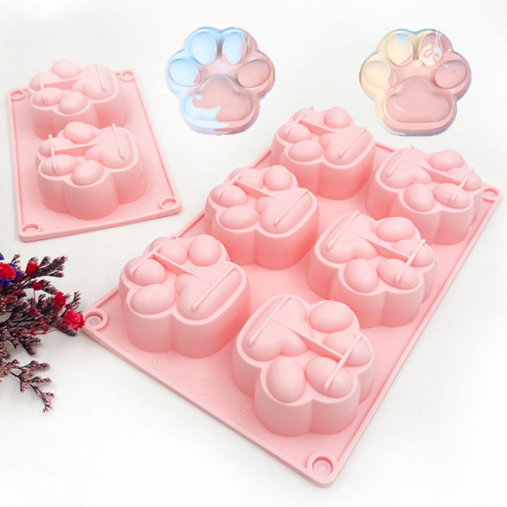 Multicavity Cat Paw Silicone Candle Mold bear's-paw Animal Scented Soap Mould DIY Resin Plaster Making Tools Desk Decor Gifts