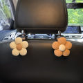 2PCS Cute Cartoon Flower Car Seat Back Hooks Storage Vehicle Headrest Organizer Hanger for Groceries Bag Handbag Auto Decor. 