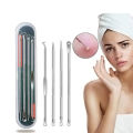 4PCS Blackhead Remover Acne Needle Tools Set Face Cleaning Black Dots Pimple Comedone Extractor Pore Cleaner Skin Care Products. 