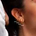 4Pairs Stainless Steel Solid Round Rings Huggies Earrings Set for Women Men Stackable 18K Gold Plated Tiny Ear Cartilage Hoops.