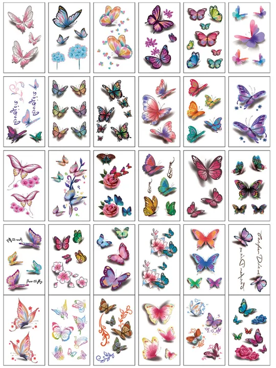 30%20Sheets%203D%20Texture%20Waterproof%20Colorful%20Butterfly%20Temporary%20Tattoo%20Stickers%20-%20Image%207