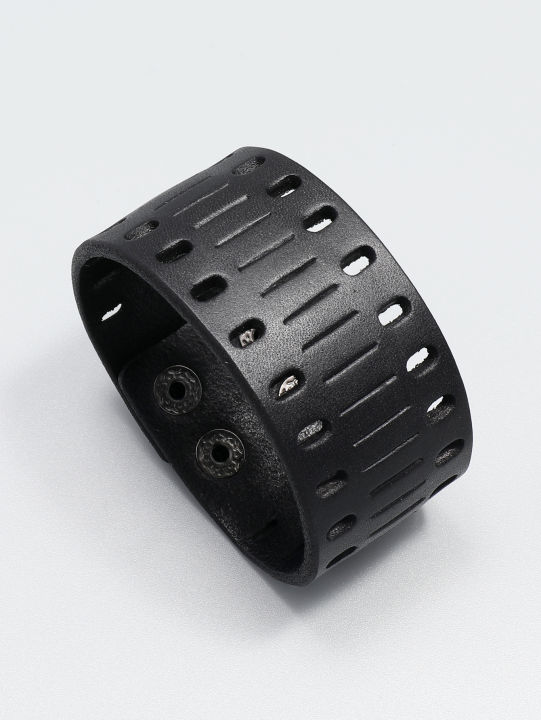 Personality%20retro%20wide%20genuine%20leather%20bracelet%20punk%20style%20simple%20hollowed%20out%20men's%20bracelet%20-%20Image%204