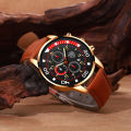 DEYROS Fashion Mens Watches Luxury Leather Quartz Wristwatch Calendar Men Business Casual Watch With Male Brown Wallet. 