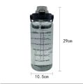 2L Portable Water Bottle Large Capacity Plastic Straw Water Cup Drink Bottle With Time Marker For Outdoor Sports Fitness.