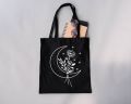 Moon with flower  tote bag womens Shoulder Bags Fashion Female Handbags Casual Literary Books Bag Reusable Shopping Bag. 