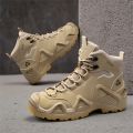 Men Tactical Boots with Straps for Combat Training Waterproof Straps Outdoor Hiking Breathable Shoes Multifunctional Motorcycle. 