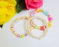 Pack Of 3 Customize Name Beaded Bracelets | Cute Handmade Bracelet | Pearl Bracelet |. 