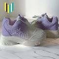 Women's Sneakers Fashion Chunky Sole Sports Joggers High Heel Casual vulcanize Shoes for Girls BTS KPOP purple shoes. 