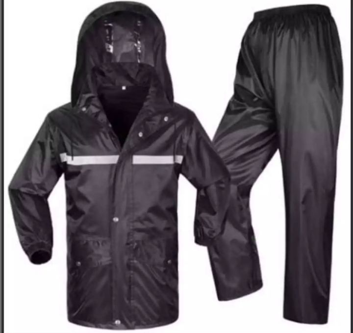 Raincoat%20For%20Men%20Orbit%20Fabrics%20Waterproof%20PVC%20Sealing%20Winter%20Glossy%20Polyester%20Hoodie%20Style%20Double%20Breasted%20Black%20and%20Blue%20-%20Image%206