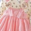 Kid Girl Long Sleeve Dress Floral Lovely Bear Corduroy Strap Style Dress Fashion Cute Photograph Outfit for Child Girl 1-6 Years. 