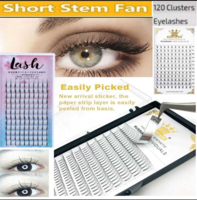 Professional Eyelash Extension 120 PCs Cluster Short Stem fan Volume Soft Fashion Hair Accessories
