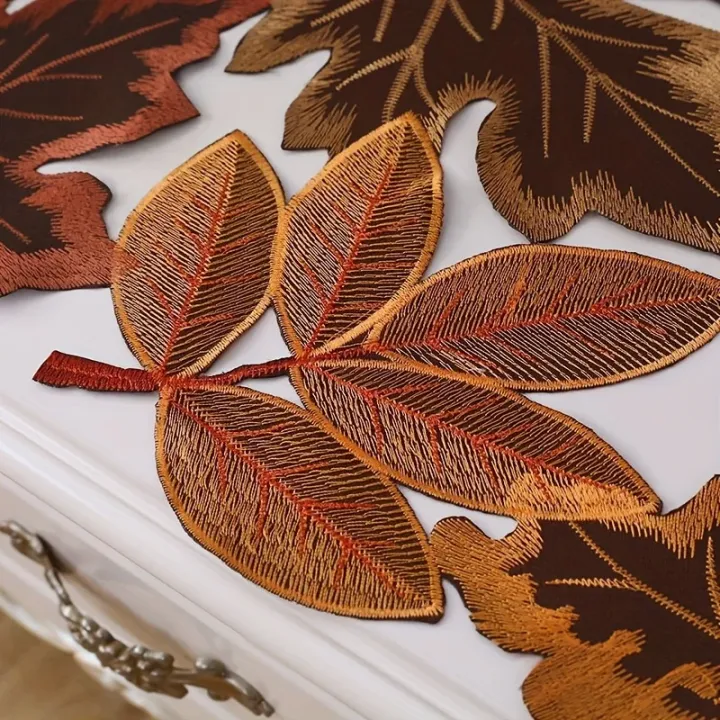1pc%20Autumn%20Maple%20Leaf%20Embroidered%20Table%20Runner,%20Flocked%20Brown%20Maple%20Design,%20Rustic%20Farmhouse%20Thanksgiving%20Harves%20-%20Image%205