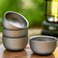 50ml Pure Titanium Bilayer Small Tea Cup For Camping Outdoor Coffee Tea Drinking Brewing Tea Cup Accessories. 