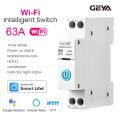 GEYA WiFi/ZigBee Smart Circuit Breaker MCB With Metering 63A DIN Rail for Smart Home Wireless Remote Control Switch by Tuya APP. 