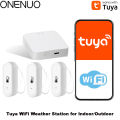 Weather Station RF433 Wireless Thermometer Kit WIFI Indoor Temperature and Humidity Sensor Phone Remote Monitoring Support Tuya. 