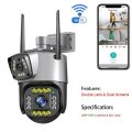 Wifi 4MP Dual Lens 4G IP Night Vision Camera Surveillance 1080P Full HD Automatic Outdoor Smarthome PTZ CCTV Camera V380 Pro. 