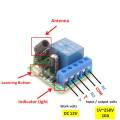 433 Mhz Universal Gate Remote Control Switch DC 12V 10A Relay Receiver Mini Module Remote Control for Gate LED Garage Door.