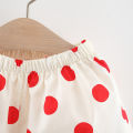 Girls Beach Vacation Clothes Bow Suspender Tops and Shorts Polka Dot Pattern 2pc Set Summer Baby Girl Korean Style Set. 