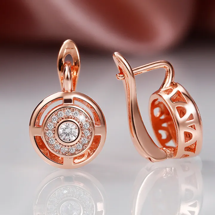 Huitan%20Unique%20Design%20Women's%20Earrings%20Rose%20Gold%20Color/Silver%20Color%20Luxury%20Bridal%20Wedding%20Earrings%20High%20Quality%20Jewelry%20Drop%20Ship%20-%20Image%205