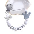 Baby Handmade Silicone Wooden Dummy Pacifier Clip Safe Teething Chain Teether Pacifier Holder Chain. 
