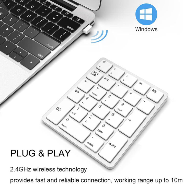 Key Keyboad Pad Jomaa 26 Keys Wireless Number Pads Rechargeable USB Numeric Keypad ...
