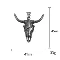Black Fashion Vintage Animal Skull Necklace Stainless Steel Cow Head Pendant For Men Unique Amulet Jewelry Gift Dropshipping. 