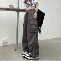 2024 Women Casual Joggers Tech Pants Solid Low Waist Pants Drawstring Wide Leg Baggy Trousers Y2k Streetwear Oversize Sweatpants.