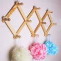 Wooden Wall Mounted Cloth Hook Adjustable Hanger wood Coat Rack Hanger.