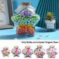 Mini Bottle Origami Stars Glass Wishing Bottle Stars Shape Clear Glass Jars for DIY Crafts Wedding Valentines Day Party Favors. 