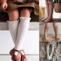 Ruffle Kids Knee High Socks Baby Girls Toddlers Long Soft Cotton Sock Lace Flower Children School Uniform Socks For 0-8 Years.