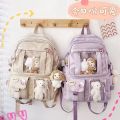 Korean Large Capacity Backpack for Girls - Stylish School and College Book Bag, Multiple Compartments. 
