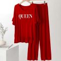 Queen  Printed Plazzo PJ Set Night Dress | Nightwear | Lingerie | Sleepwear. 