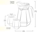 Delisoga Modern Transparent Diamond Shape Drinking Glass Set With Jug | Drinkware. 