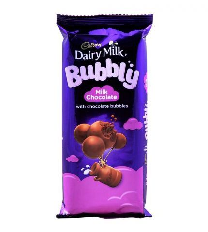 Cadbury Dairy Milk Bubbly Milk Chocolate, 87g,