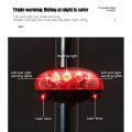 5 LED Bike Tail Lamp Night Riding Laser Light Outdoor Cycling Waterproof Safety Warning Taillight. 