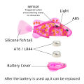 Interactive Robot Fish Toys for Cat/Dog, Activated Swimming in Water with LED Light, Swimming Bath Plastic Fish Toy Gift. 