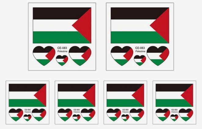 10 Palestine Face Arm Stickers Water Transfer Sticker Vibrant Colors Palestine Flag Tattoo Sticker Effortless Removal