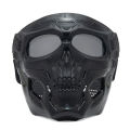 Skull Horror Off-Road Motorcycle Helmet Mask Tactical Riding Goggles Sports Harley Face Shield Black/Red- Unisex. 