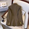 Smvp 2024 Autumn Winter New Office Elegant Temperament Metal Buttons Coat Ladies Vintage Double-breasted Black Outerwear Women. 