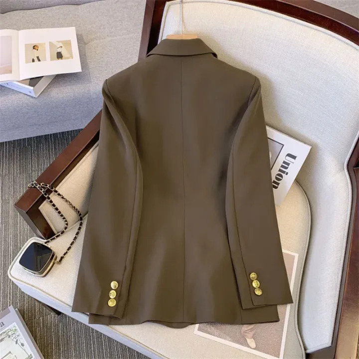 Smvp%202024%20Autumn%20Winter%20New%20Office%20Elegant%20Temperament%20Metal%20Buttons%20Coat%20Ladies%20Vintage%20Double-breasted%20Black%20Outerwear%20Women%20-%20Image%205