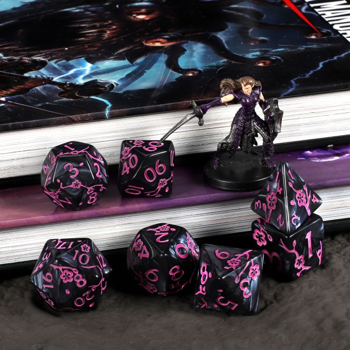 DND%20Dice%20Set%20-7pc%20Plum%20Flower%20Polyhedral%20Dice%20for%20D&D%20RPG%20MTG%20Role%20Playing%20Table%20Party%20Games%20&%20DM%20&%20Dice%20Goblin%20-%20Image%203