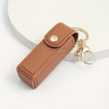1PCS New Leather Lip Balm Bag Keychain Holder Protective Cover Mini Portable Key Bag Lipstick Cosmetics Storage Bag. 