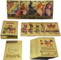 55pcs Pokemon Gold Foil Anime Cartoon Pokemon English Version Tcg Cards For Fans Collection. 