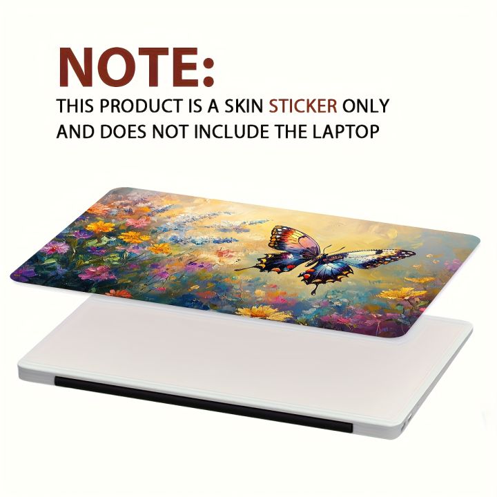 2pcs%20Artistic%20Butterfly%20and%20Flower%20Laptop%20Skin%20-%20PVC%20Burn,%20Waterproof%20and%20Scratch%20Resistant,%20Suitable%20for%20Laptop%20Computers%20-%20Image%202