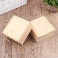 Wooden Box Unfinished Storage Box with Slide Top Natural Candlenut Card Keeper Wood Jewelry Box for Storage and Home Decoration. 