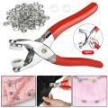400pcs Prong Rings 9.5mm Buckle Buttons Metal Colour Pliers Snap Button Claw DIY Set Hand Pressure Plier Rivet Buckle Sew Tool. 