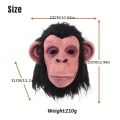 Latex Vivid Monkey Mask With Wig Funny Full Face Animal Mask Dress Up Accessory Halloween Cosplay Costume Prop Party Decors Prop. 